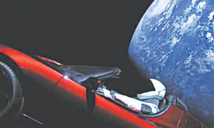 car in space