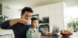 Adapting to Remote Work: Technologies and Best Practices for Productivity dad doing remote work